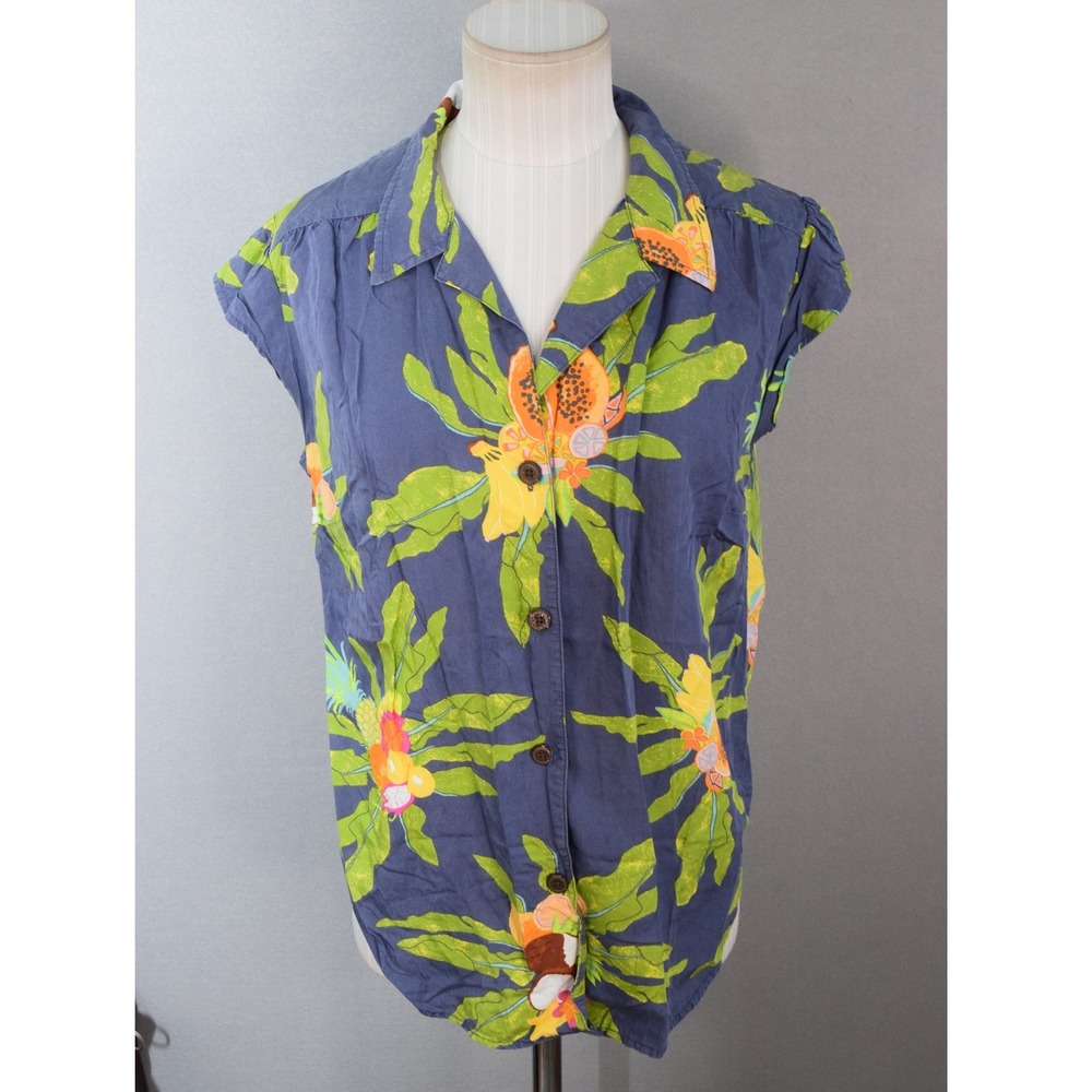 Patagonia Pataloha Shirt 10 Blue Tropical Fruit Ka Loa'a Pono Dolomite Blue